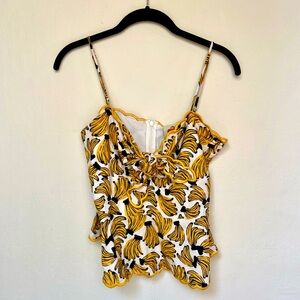 FARM Rio Bossa Banana Ruffle Top